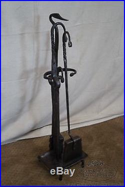Hand Wrought Iron Set of Aesthetic Fire Place Tools