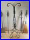 Handmade FORGED IRON Fireplace 5 Pc TOOL SET