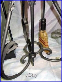 Handmade forged Wrought Iron Fireplace Tools Set -4 Pieces Stove Set