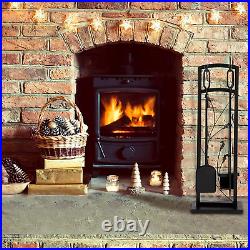 Harmiden 5 Pieces Fireplace Tools Set Indoor Fire Place Accessories Hearth Wood