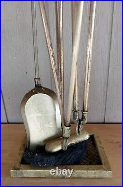 Harvin Brass 5pc Fireplace Tool Set 1500A Read Description