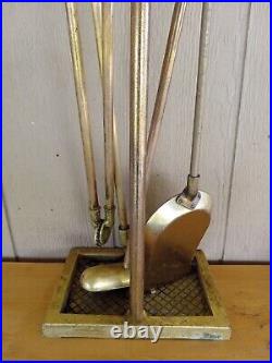 Harvin Brass 5pc Fireplace Tool Set 1500A Read Description