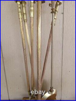 Harvin Brass 5pc Fireplace Tool Set 1500A Read Description