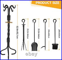 Heavy Duty Fireplace Set, Fire Tools for Fireplace Cleaning Tools Set 5-Piece Fi