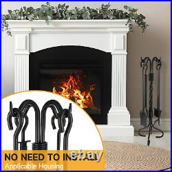 Heavy Duty Fireplace Set, Fire Tools for Fireplace Cleaning Tools Set 5-Piece Fi