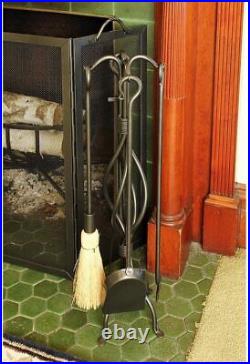 Helix Fireplace Tool Set Graphite/Natural New