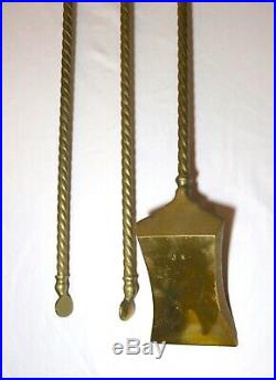 High quality antique 2 piece 1800's Victorian brass fireplace tools grabber set
