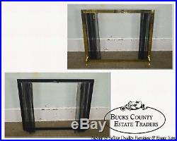 Hollywood Regency Greek Key Complete Fire Place Set with Screen Andirons & Tools