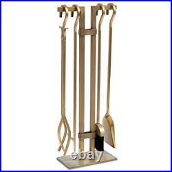 Home and Hearth 18086 Sinclair Fireplace Tool Set, Burnished Brass, 20 Pounds