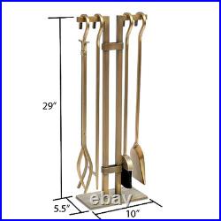 Home and Hearth 18086 Sinclair Fireplace Tool Set, Burnished Brass, 20 Pounds