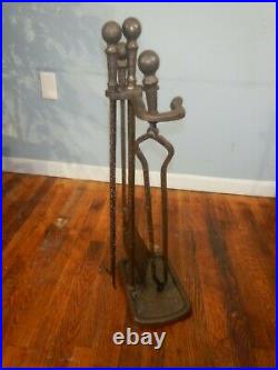 Howes Of Boston Vintage Iron Fireplace Tool Set Wood Stove Fireplace Tools