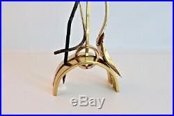 Jacques Maison Charles Vtg Mid Century French Modern Brass Fireplace Tools Set