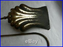 Large Vintage Brass Claw & Ball Fireside Fireplace Companion Pokers Tools Set