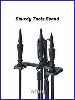 Lichamp Gothic Fireplace Tools Set 5-Pieces Indoor Outdoor Sturdy Fire Place