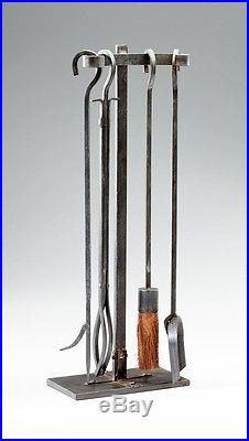 Lincoln Rustic Modern Rivet Fireplace Tool Set Hearth Stand 04901 Cyan Design