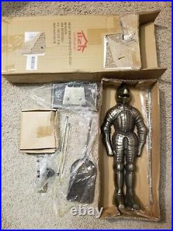 Lizh Metalwork 4 Pieces Knight Templar Fireplace Toolset