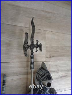 Metal Medieval Knight Fireplace Tool Set 32-1/2 tall