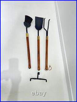 Mid Century 1950 Seymour Co. Heavy Duty Fireplace Tool Set