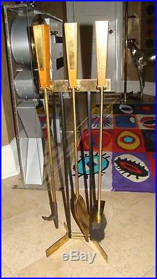 Mid Century Brass Sculptural Fireplace Tools Set Fire Tools Nelson Tony Paul