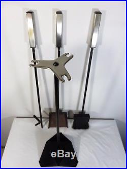 Mid Century MODERNIST FIREPLACE TOOLS SET Geometric SPACE AGE Vtg George Nelson