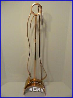 Mid-Century Modern Donald Deskey Design Fireplace Tool Set Copper o/ Brass