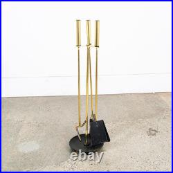 Mid Century Modern Fireplace Tools Brass Cast iron Pilgrim Seymour Nelson Metal