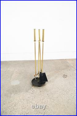 Mid Century Modern Fireplace Tools Brass Cast iron Pilgrim Seymour Nelson Metal