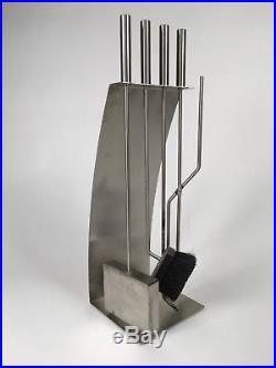 Mid Century Modern Style Contemporary Blomus Stainless Steel Fireplace Tool Set