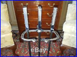 Mid-century Modern / Contemporary Chrome & Metal 4-piece Fireplace Tool Set