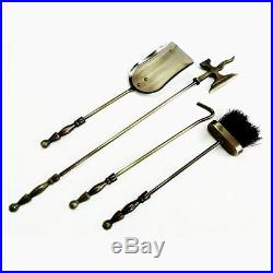 Middle Ages Knight Cast Iron Fireplace Tool Set Antique Brass Pokers Tools Sets