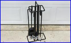 Minimalist iron fireplace tool set by Ann Maes for Mace Line post modern black