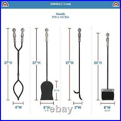 Minuteman International Boston 5-piece Fireplace Tool Set Polished Chrome and