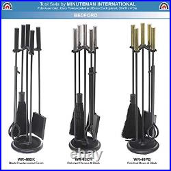 Minuteman International Fireplace Tool Set, All Black