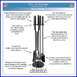 Minuteman International Neoclassic 5 Piece Iron Fireplace Tool Set withBase (Used)