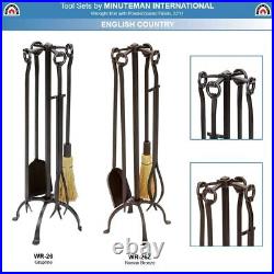 Minuteman Intl. English Country 5-pc Wrought Iron Fireplace Tool Set, Bronze