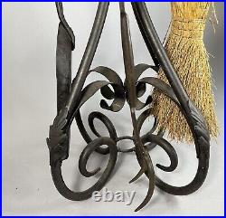 Mix Set Vintage and Not Vintage Heavy 18 Lb Metal Fireplace Tool Set & Stand