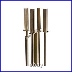 Modern Ember Harriet Fireplace Tool Set in Aged Brass Includes Brush, Shove