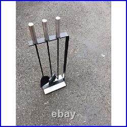 Modern Fireplace Tool Set in Brushed Chrome After George Nelson NO RESERVE