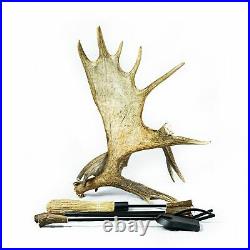 Moose Antler Fireplace Set Includes Four Fireplace Tools Poker, Brush