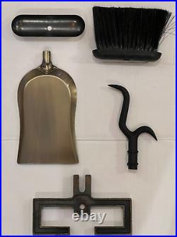 NEW Bennett-Ireland Vintage Fireplace Tools- 3 Pc Set & Stand Antique Brass