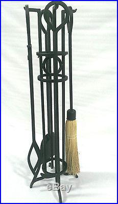 Napa Forge Arts and Crafts Fireplace Tool Set, Black