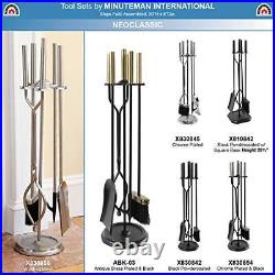 Neoclassic 5piece Fireplace Tool Set Black Round Base