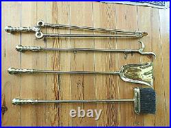 Never Used Va Metalcrafters 5 Piece All Brass Fireplace Tool Set