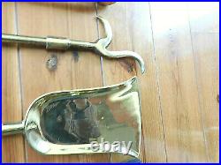 Never Used Va Metalcrafters 5 Piece All Brass Fireplace Tool Set