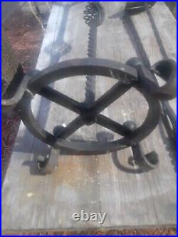 ORNATELY TWISTED HAND WROUGHT IRON 35Tal x12 FIREPLACE TOOL STAND SHOVEL POKER