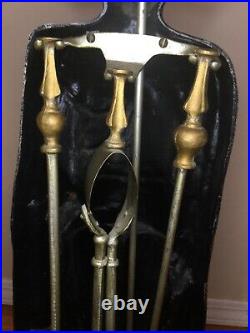 Old Vtg Nos Unused British Soldier Officer Cast Iron Fireplace Tool Holder Set