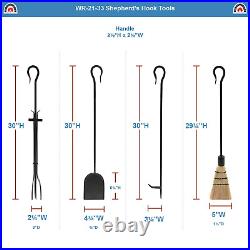 Onal Shepherd'S Hook Ii 33In 5Piece Fireplace Tool Set Wr2133 Black