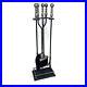 Oxford Style Fireplace Tool Set in Brushed/Antique Nickel & Black With Stand