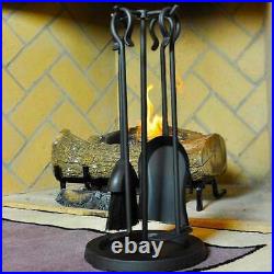 Pilgrim 5 Piece Compact Wood Stove Tool Set Matte Black