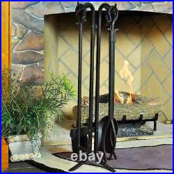 Pilgrim 5 Piece Forged Hearth Fireplace Toolset Matte Black